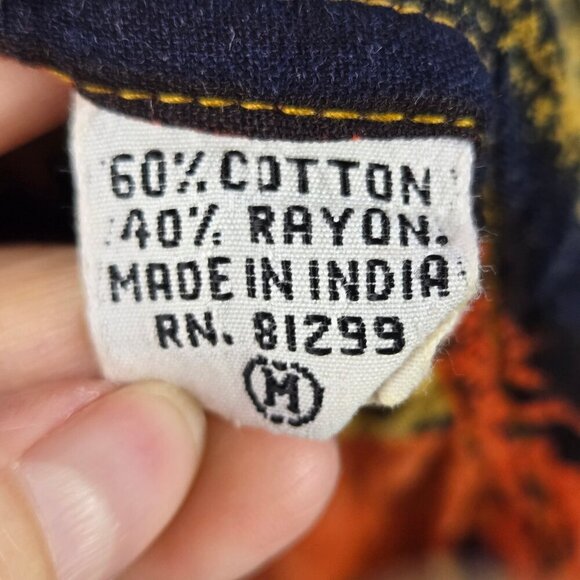 Bossman Size Medium Colorful Abstract Pattern Button Down Shirt Chest Pocket VTG - Picture 11 of 13